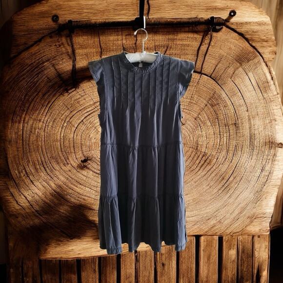 Anthropologie Dresses & Skirts - Anthropologie NWT Swing Tiered Gray Dress Pockets Sz M Boho Babydoll Cottagecore